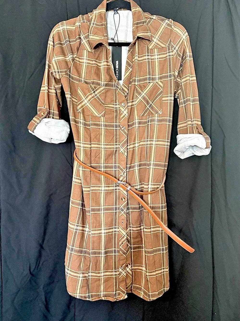 Fashion Nova Plaid Shirt Dress